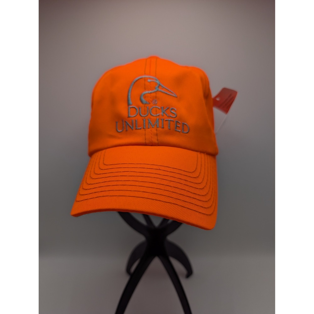 Ducks Unlimited Blaze Orange Hunting Hat Adjustable Logo Cap Since 1937 NWT